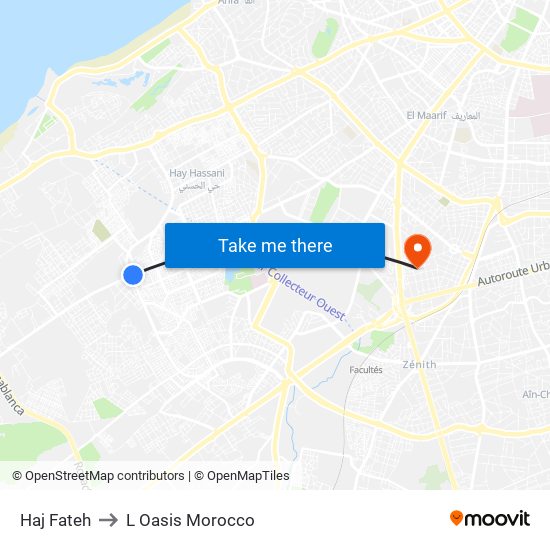 Haj Fateh to L Oasis Morocco map
