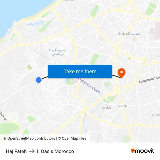 Haj Fateh to L Oasis Morocco map