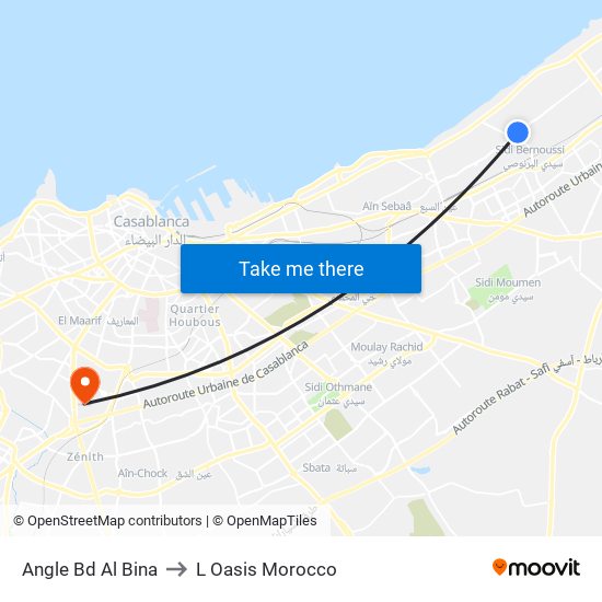 Angle Bd Al Bina to L Oasis Morocco map