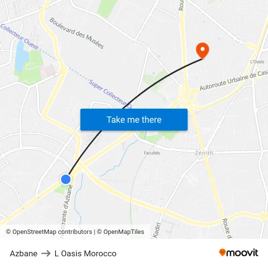 Azbane to L Oasis Morocco map