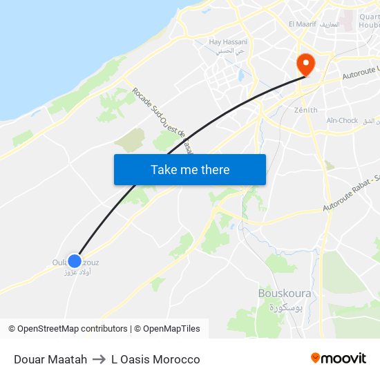 Douar Maatah to L Oasis Morocco map