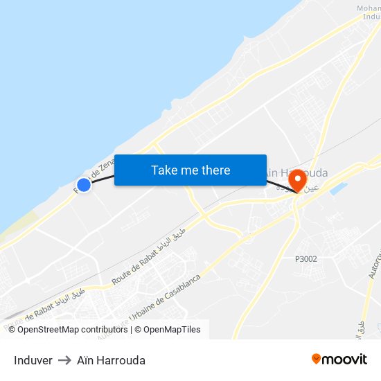 Induver to Aïn Harrouda map