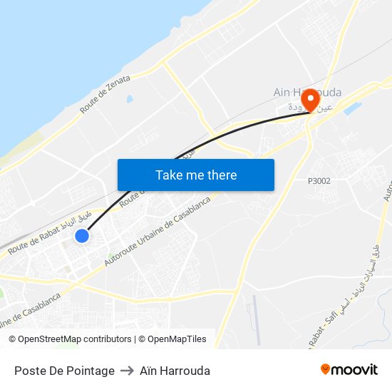 Poste De Pointage to Aïn Harrouda map