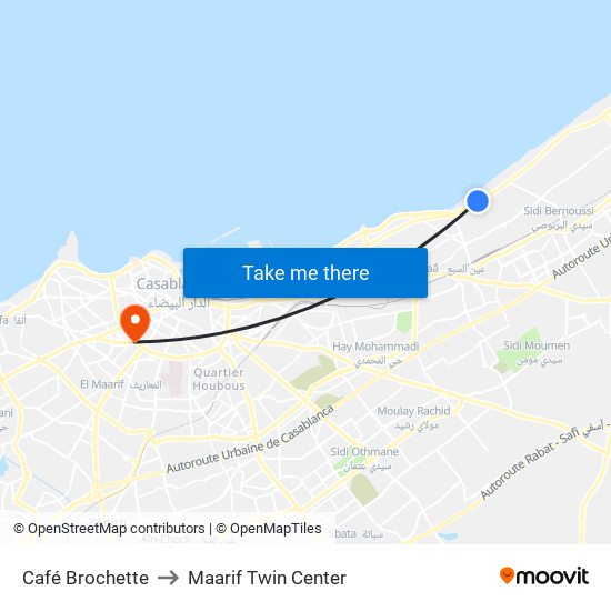 Café Brochette to Maarif Twin Center map