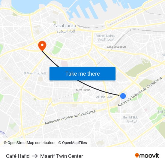 Café Hafid to Maarif Twin Center map