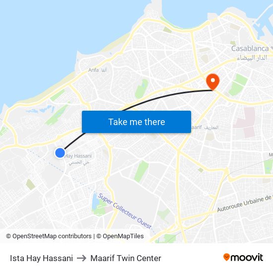 Ista Hay Hassani to Maarif Twin Center map