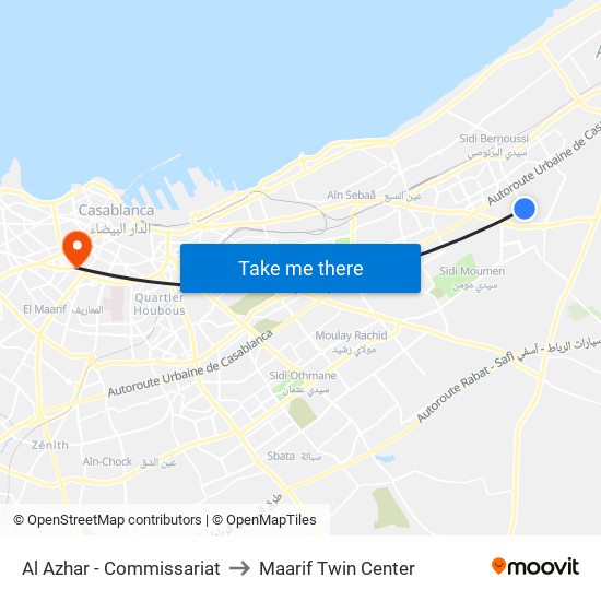 Al Azhar - Commissariat to Maarif Twin Center map