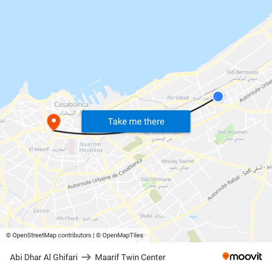 Abi Dhar Al Ghifari to Maarif Twin Center map