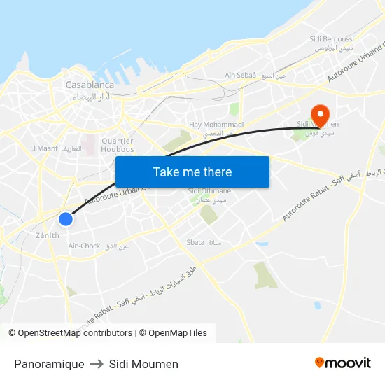 Panoramique to Sidi Moumen map