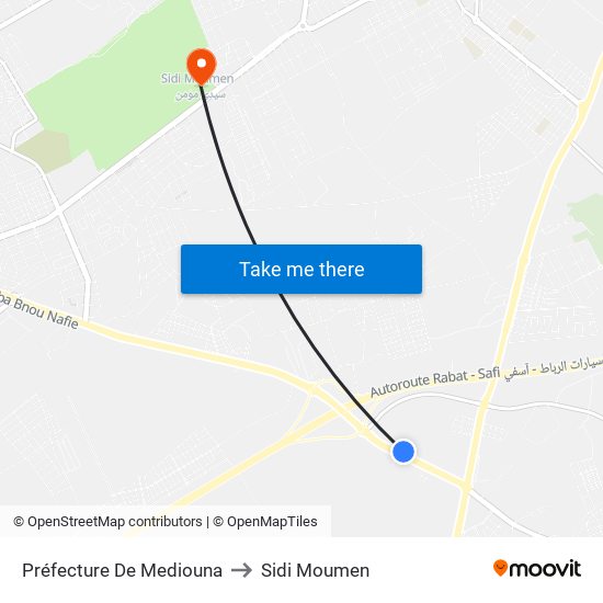 Préfecture De Mediouna to Sidi Moumen map