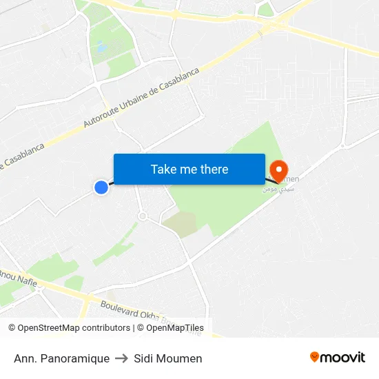 Ann. Panoramique to Sidi Moumen map