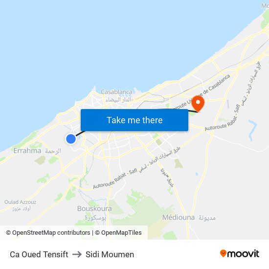 Ca Oued Tensift to Sidi Moumen map