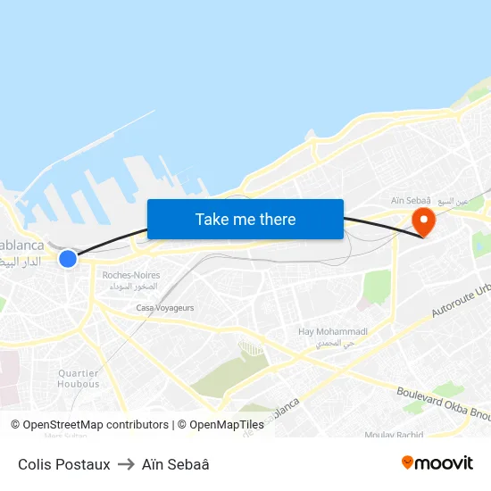 Colis Postaux to Aïn Sebaâ map
