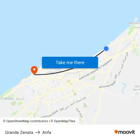 Grande Zenata to Anfa map