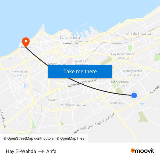 Hay El-Wahda to Anfa map