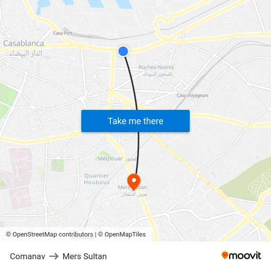 Comanav to Mers Sultan map