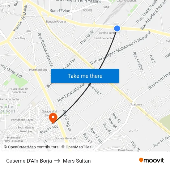 Caserne D'Aïn-Borja to Mers Sultan map