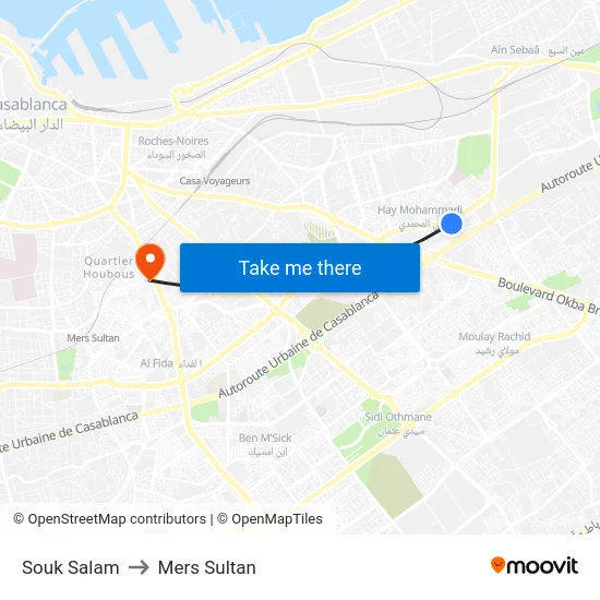 Souk Salam to Mers Sultan map