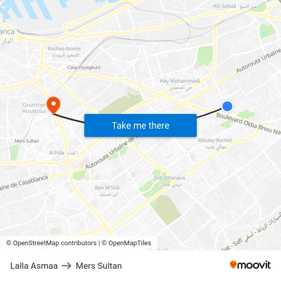 Lalla Asmaa to Mers Sultan map
