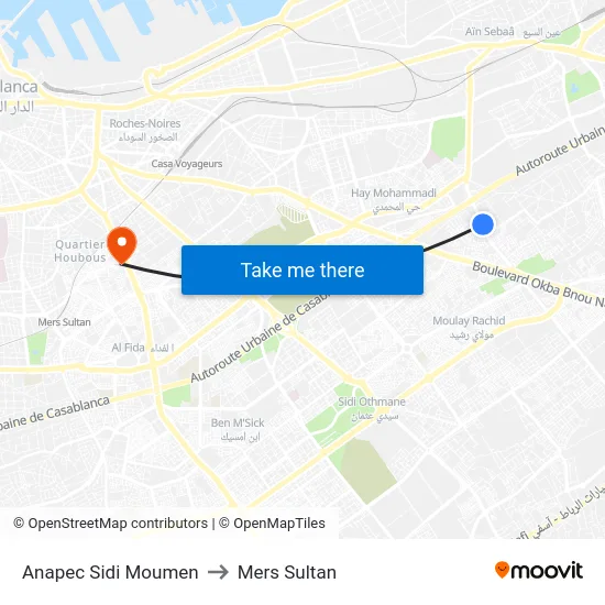 Anapec Sidi Moumen to Mers Sultan map