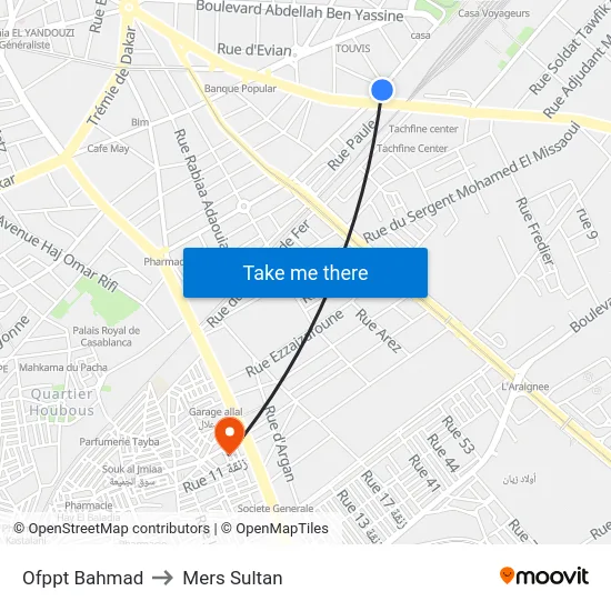 Ofppt Bahmad to Mers Sultan map