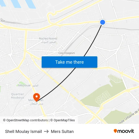 Shell Moulay Ismaïl to Mers Sultan map
