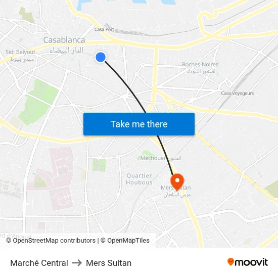 Marché Central to Mers Sultan map