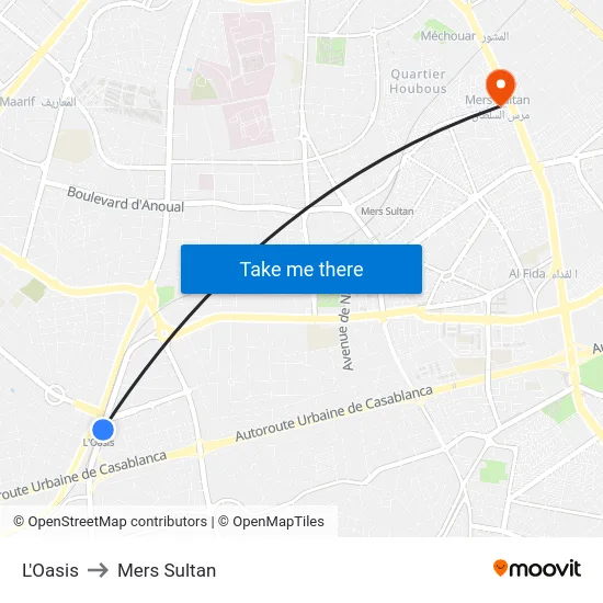 L'Oasis to Mers Sultan map