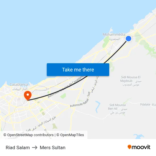 Riad Salam to Mers Sultan map