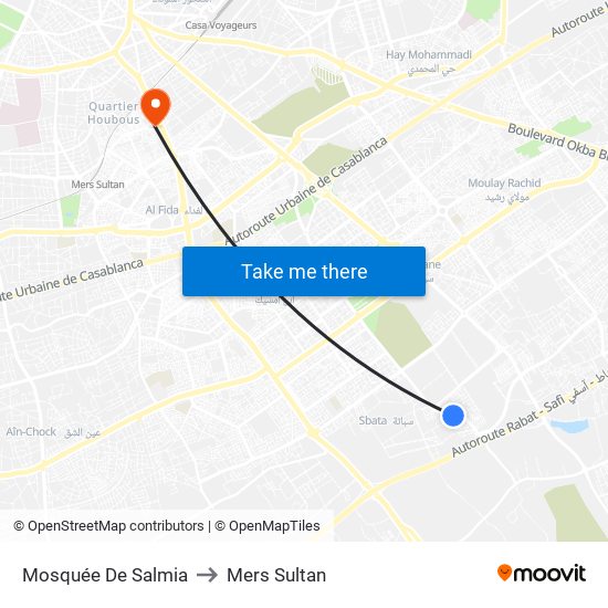 Mosquée De Salmia to Mers Sultan map