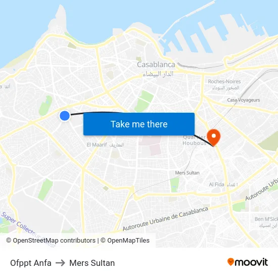 Ofppt Anfa to Mers Sultan map
