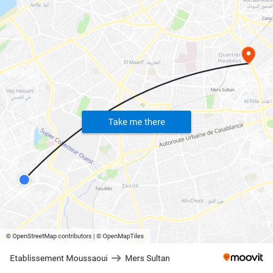 Etablissement Moussaoui to Mers Sultan map