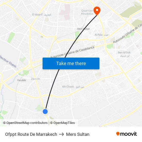 Ofppt Route De Marrakech to Mers Sultan map