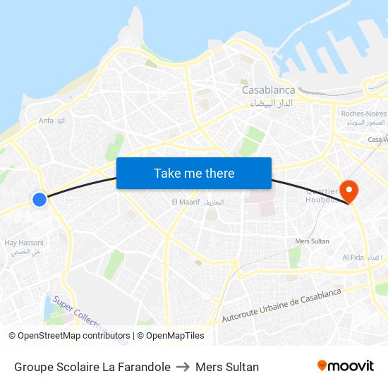 Groupe Scolaire La Farandole to Mers Sultan map