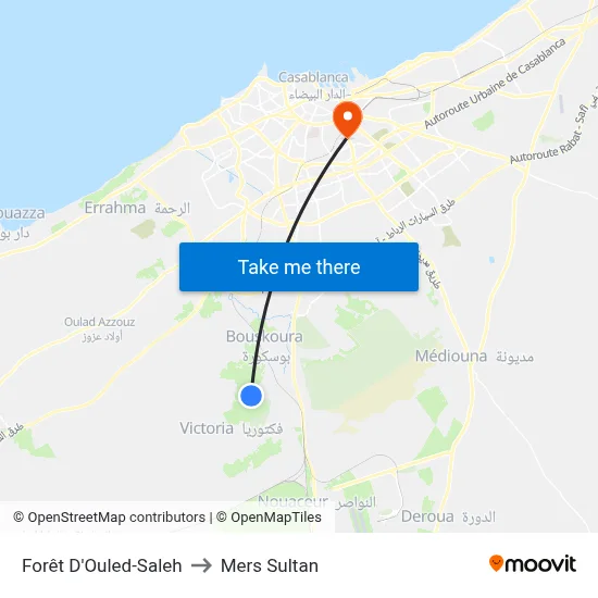 Forêt D'Ouled-Saleh to Mers Sultan map