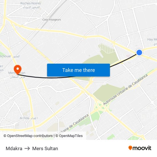 Mdakra to Mers Sultan map