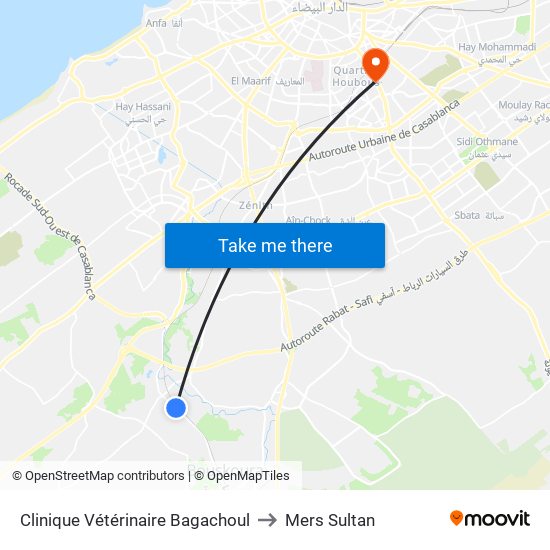 Clinique Vétérinaire Bagachoul to Mers Sultan map