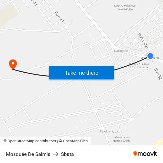 Mosquée De Salmia to Sbata map