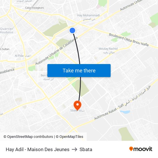 Hay Adil - Maison Des Jeunes to Sbata map