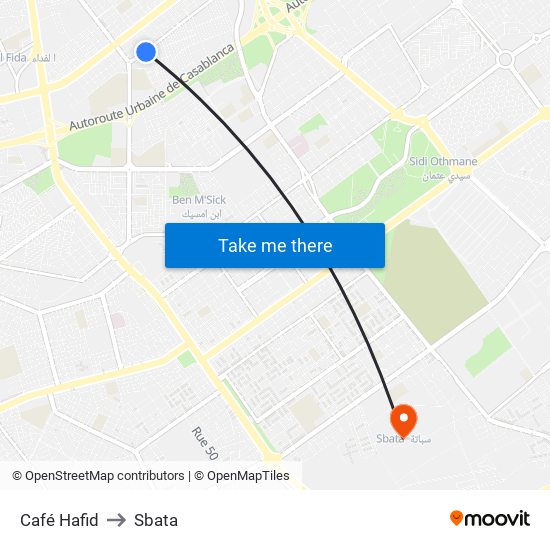 Café Hafid to Sbata map