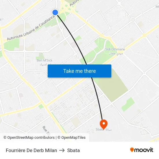 Fourrière De Derb Milan to Sbata map