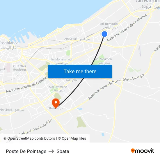 Poste De Pointage to Sbata map