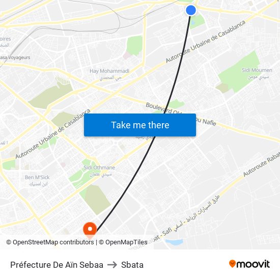 Préfecture De Aïn Sebaa to Sbata map