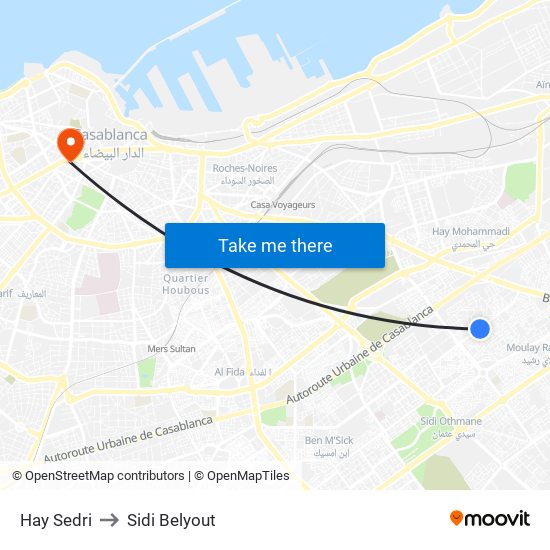 Hay Sedri to Sidi Belyout map