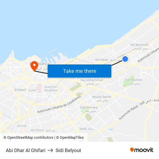 Abi Dhar Al Ghifari to Sidi Belyout map
