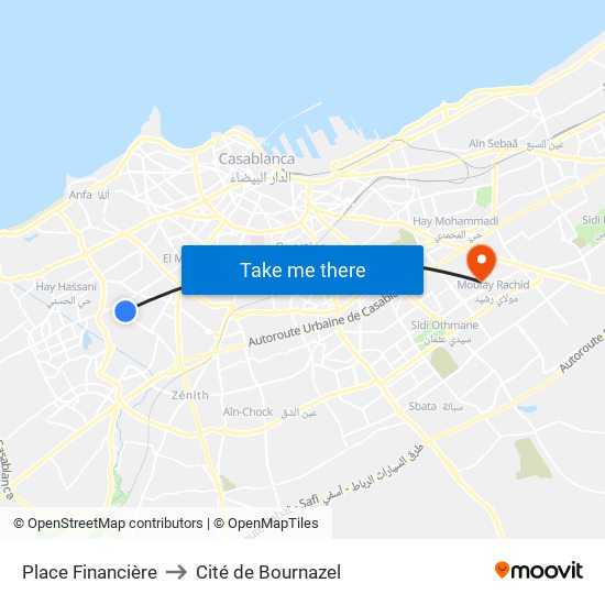 Place Financière to Cité de Bournazel map