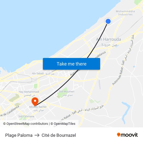 Plage Paloma to Cité de Bournazel map