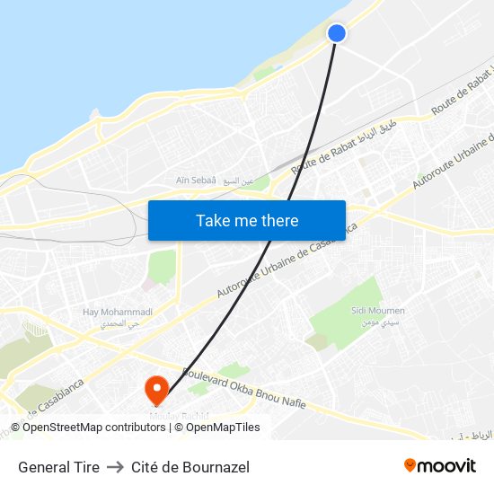 General Tire to Cité de Bournazel map