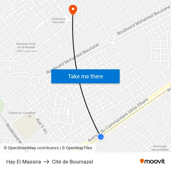 Hay El Massira to Cité de Bournazel map