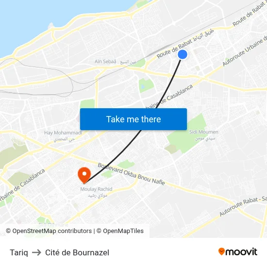 Tariq to Cité de Bournazel map